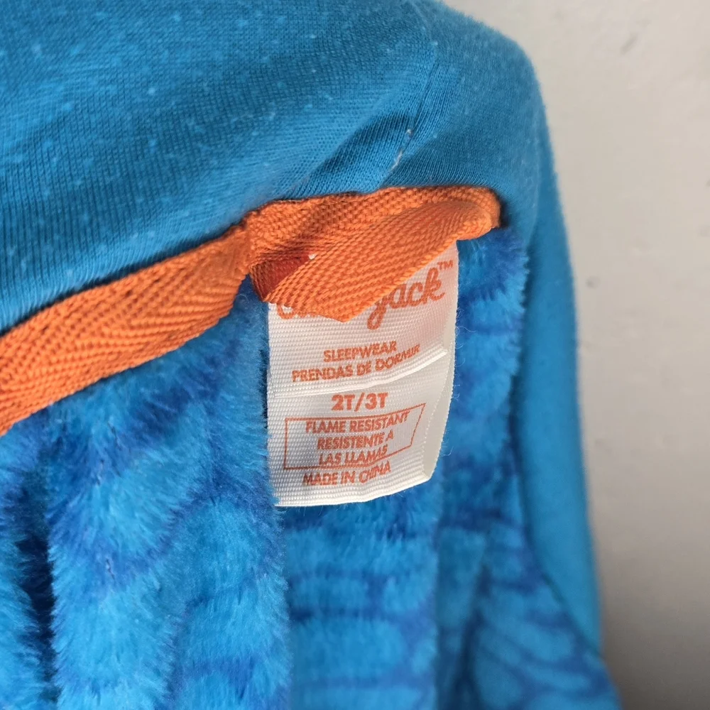 Cat & Jack Blue Dinosaur Kids Pajama Robe